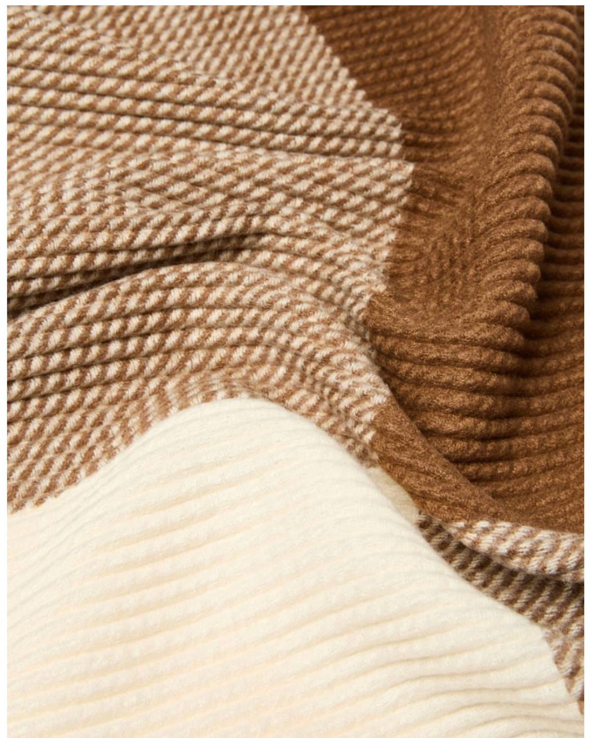 Pleated Camel Cream Scarf