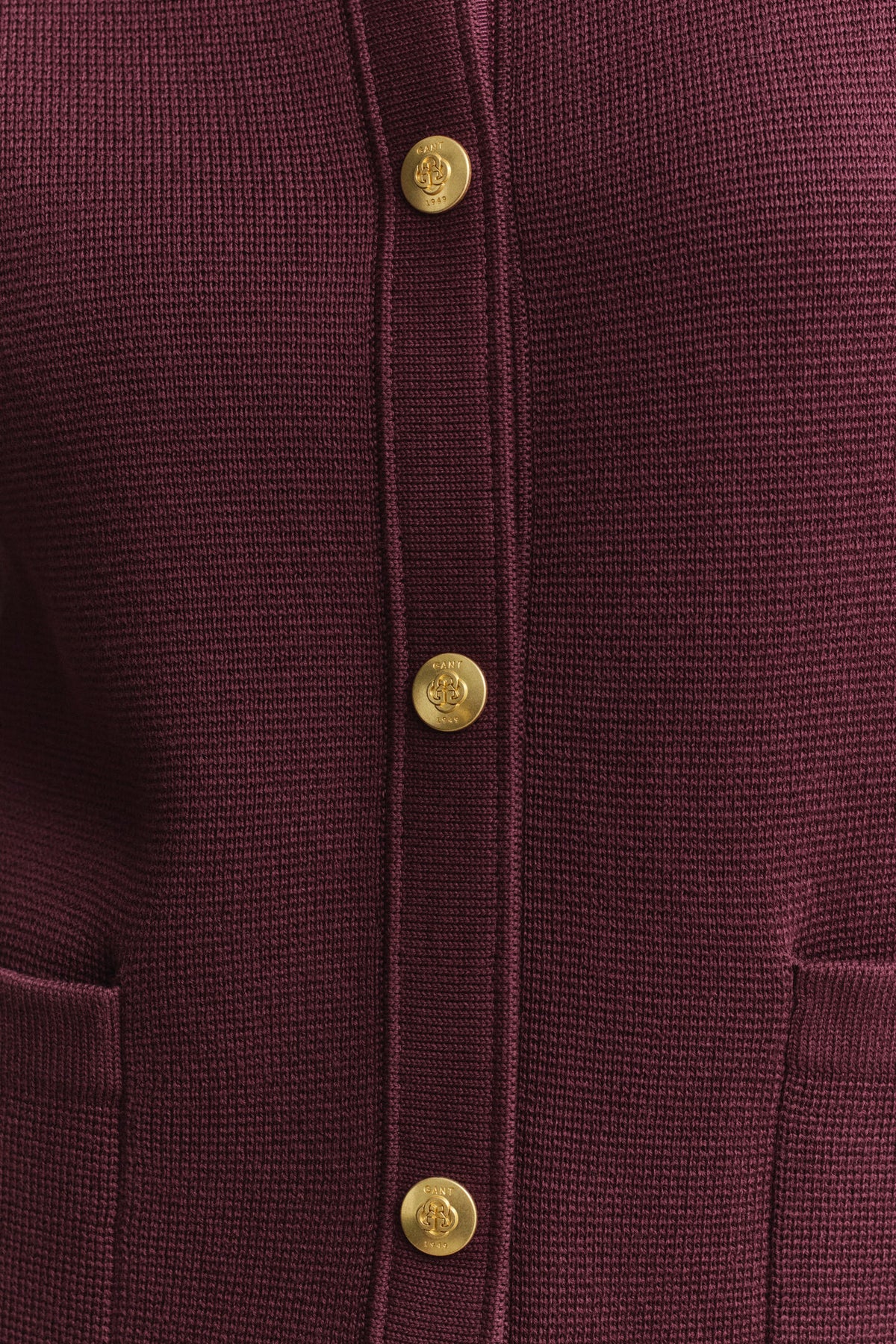 Wine Gold Button Cotton Cardigan