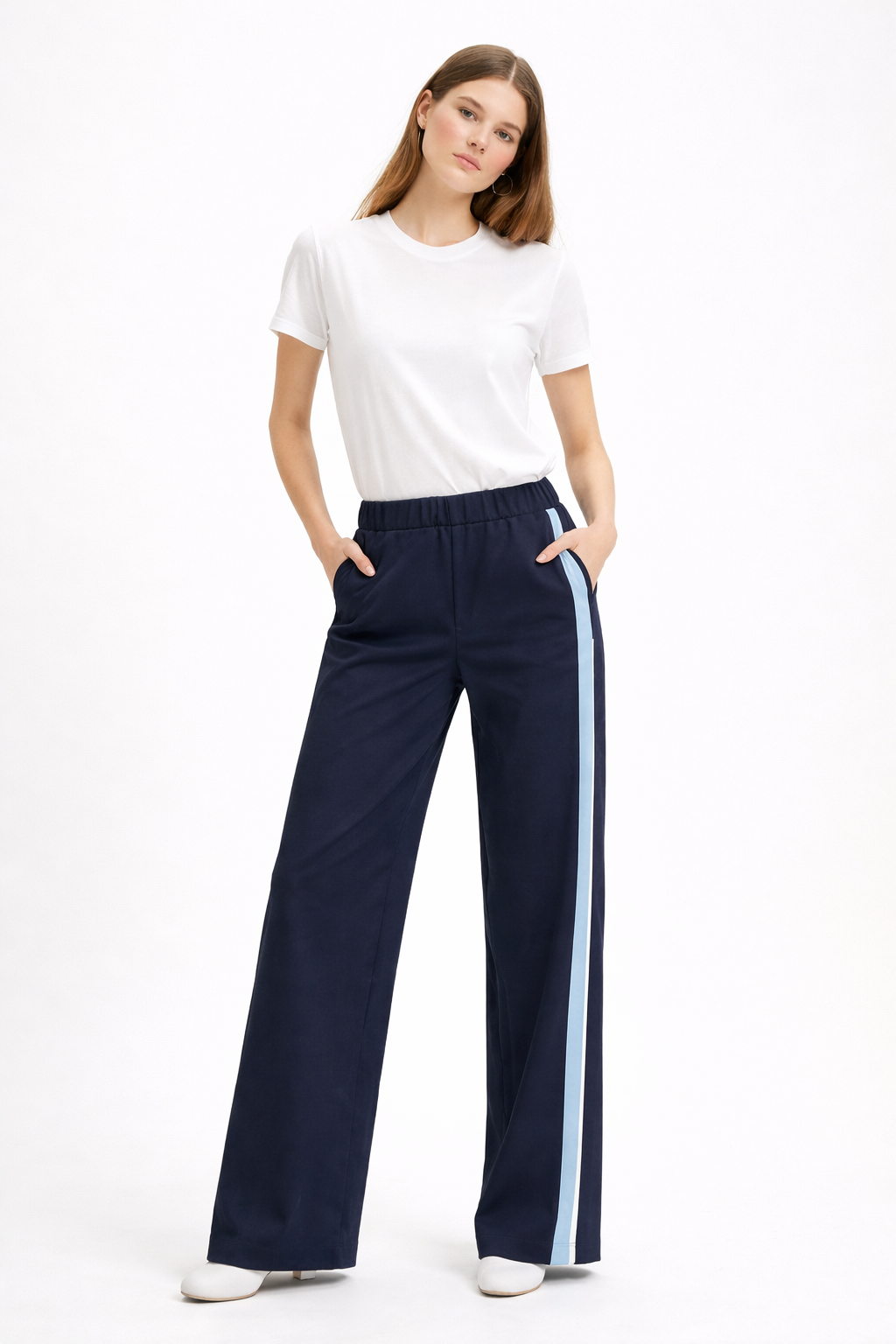 The Stripe Detail Wide Leg Trouser