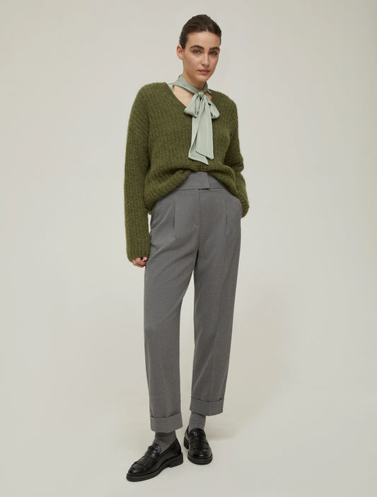 The Barrel Fit Grey Trousers
