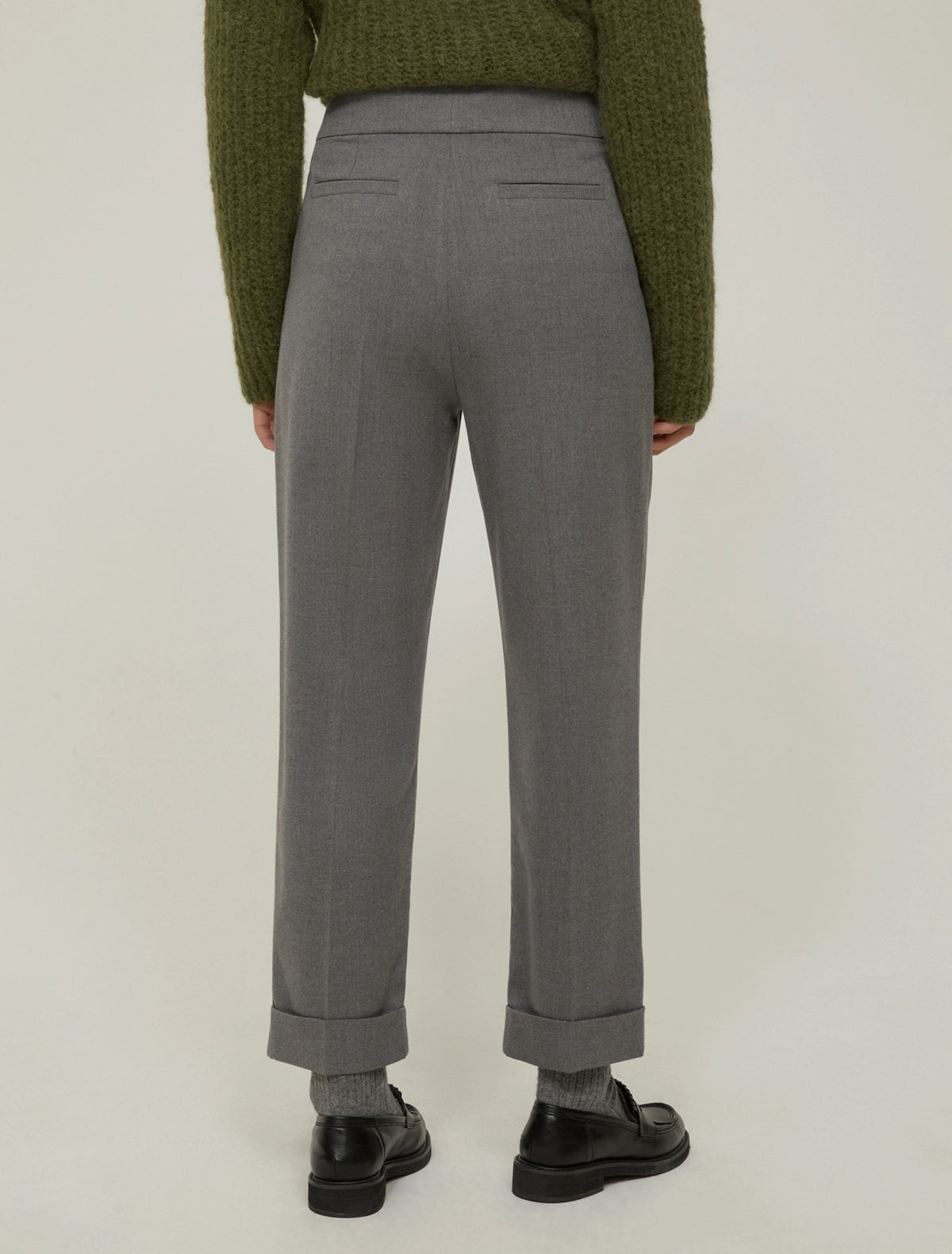 The Barrel Fit Grey Trousers