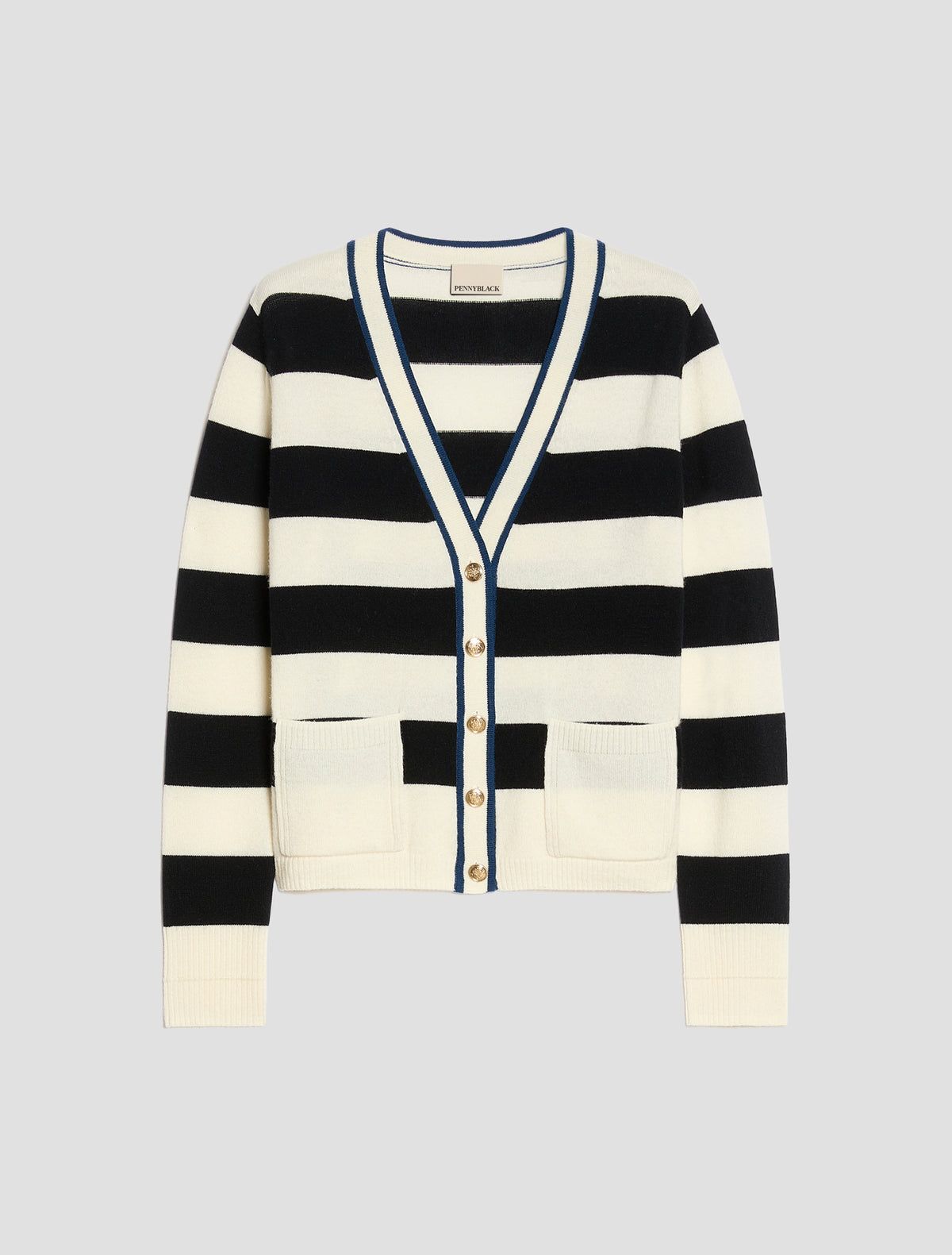 The Stripe Deep V-Neck Cardi