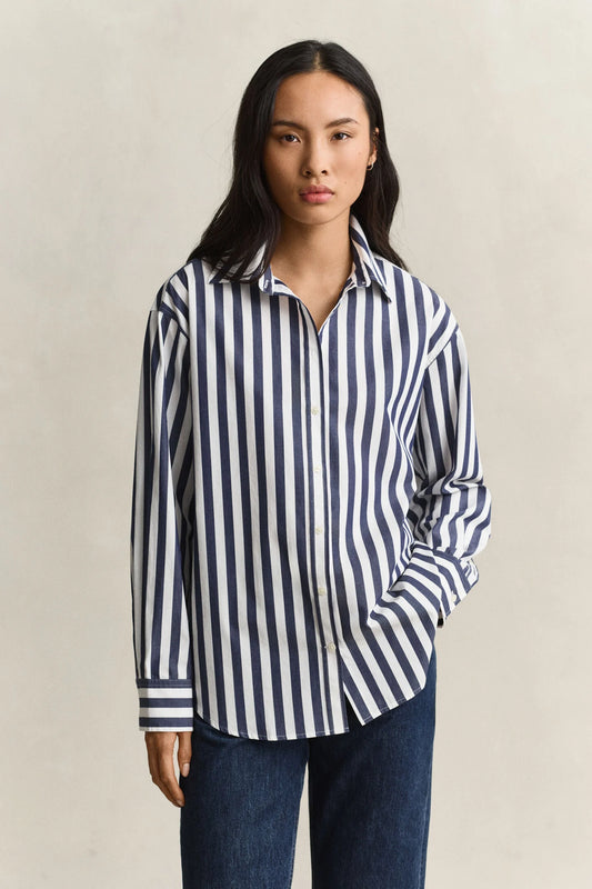 Deep Blue Stripe Relaxed Shirt