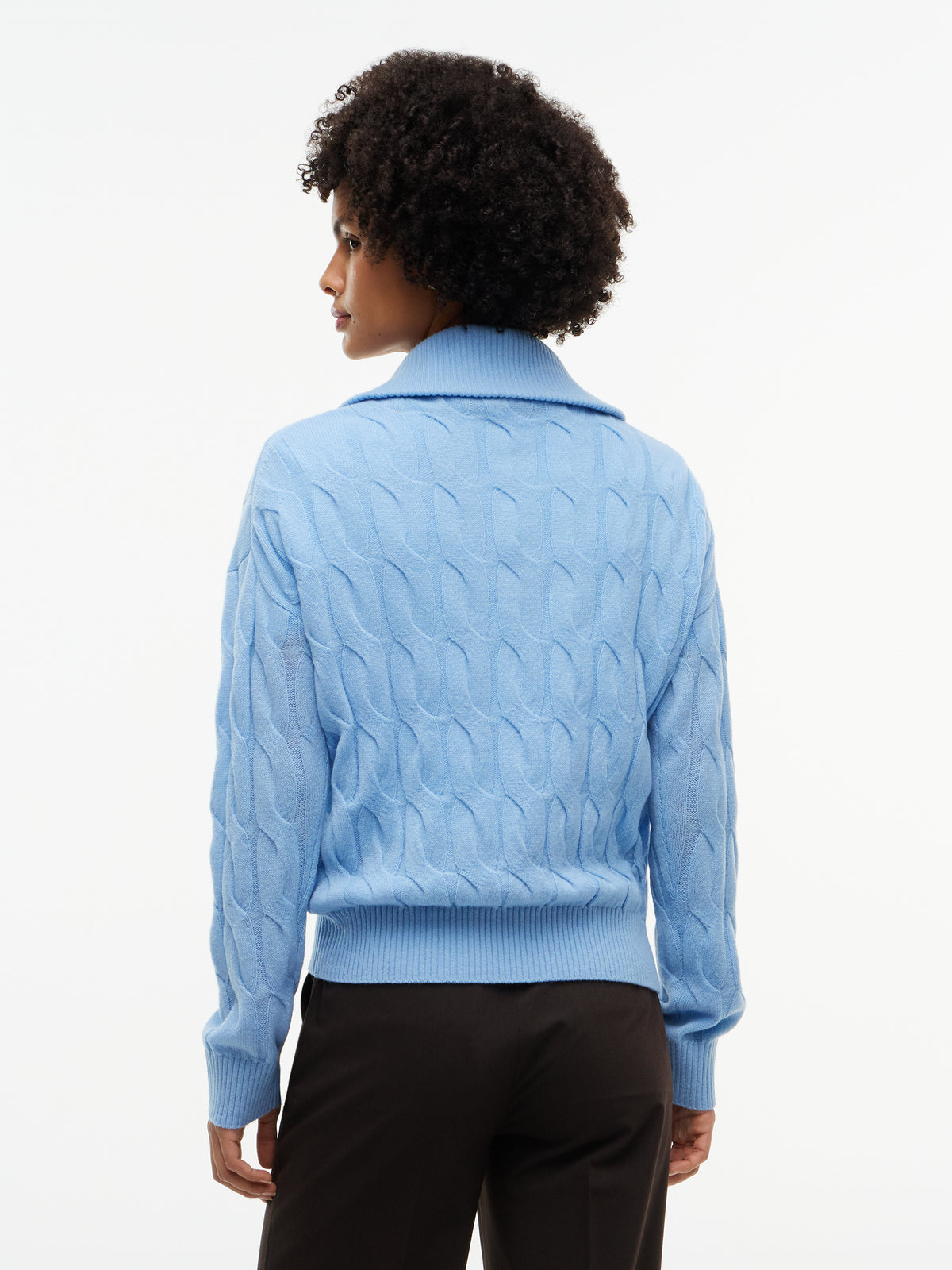 Soft Wool Light Blue Half Zip Knit