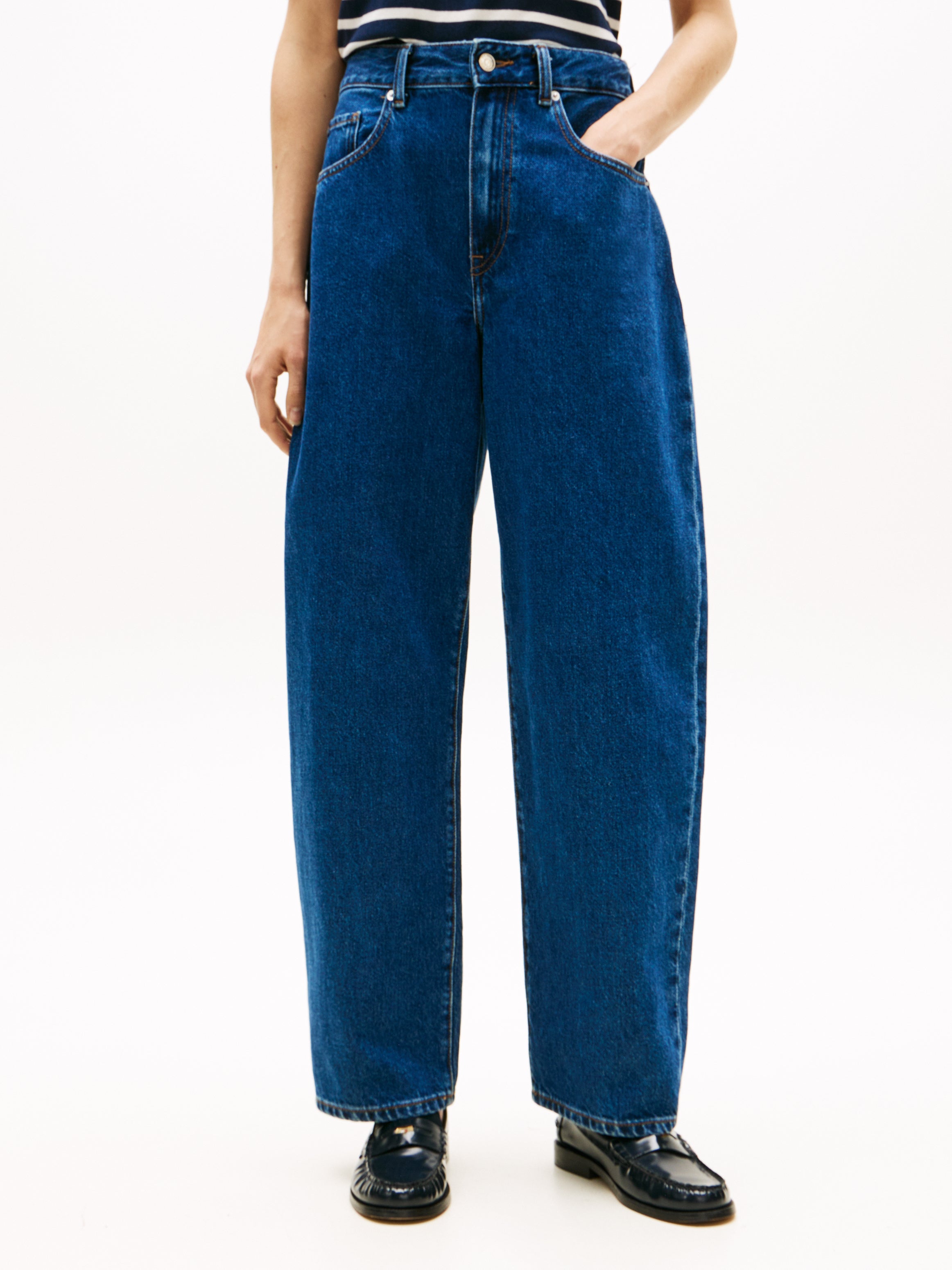 The Dark Denim Barrel Jeans