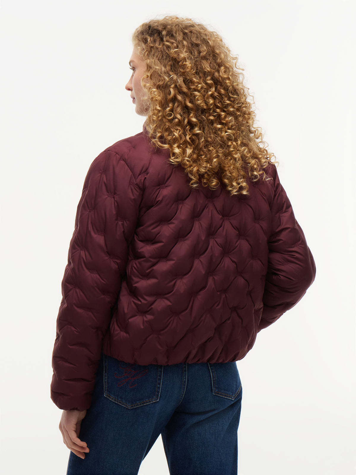 Deep Burgundy Down Quilted Jacket