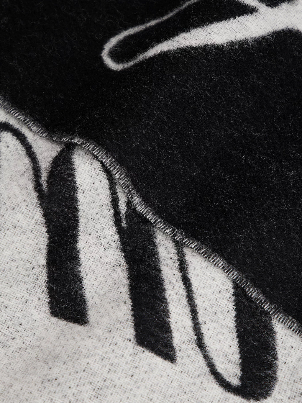 Pure Wool Script Black Logo Scarf