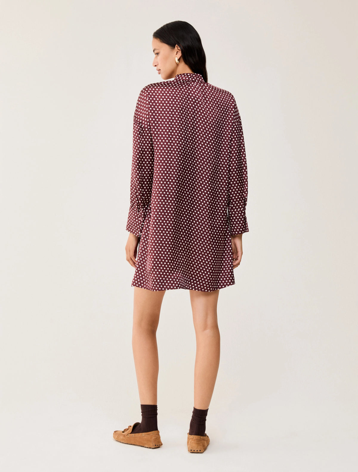 The Bordeaux Polka Dot Mini Dress