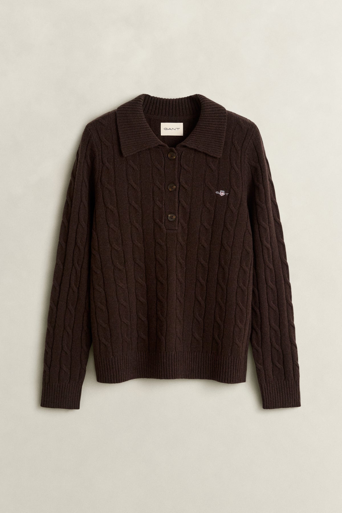 Chocolate Brown Cable Rugger Knit