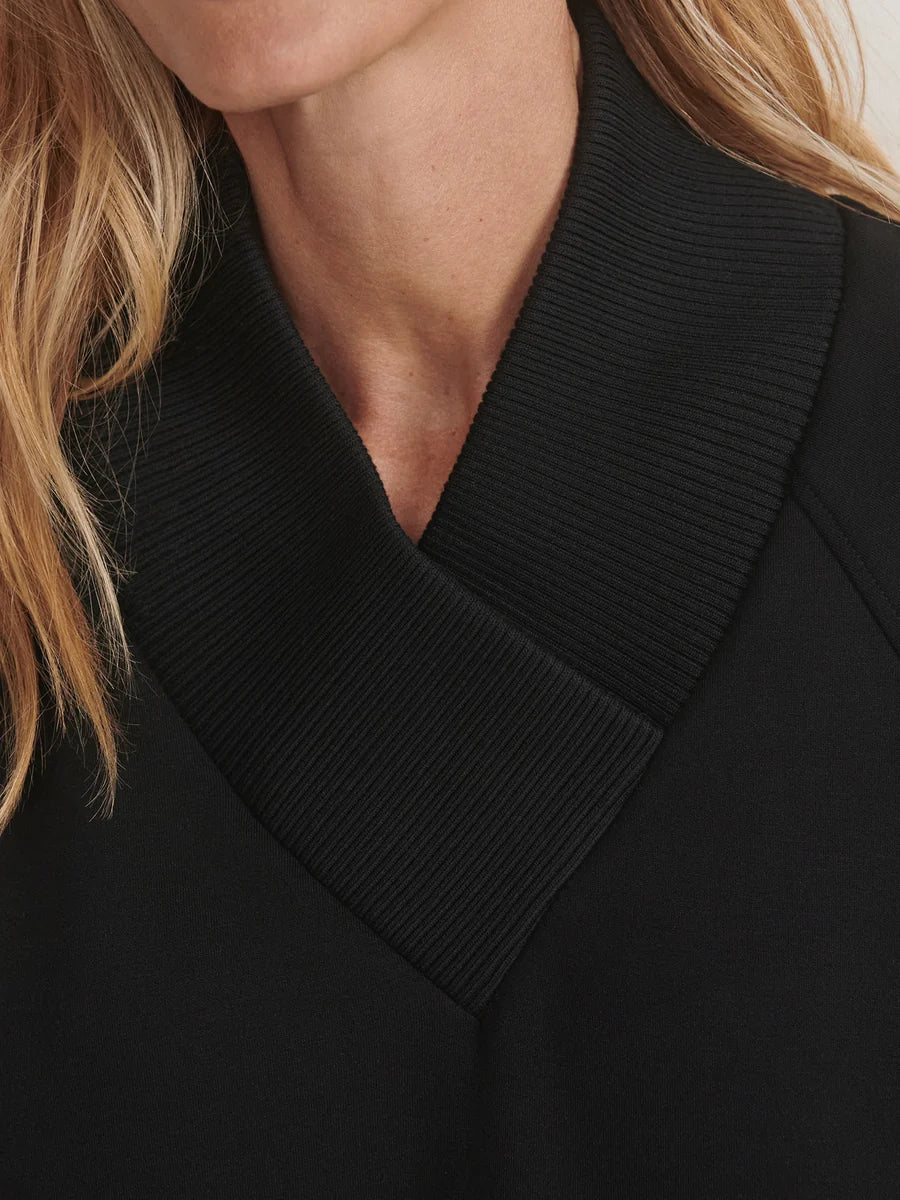 Macie Black Zip-Hem Sweater