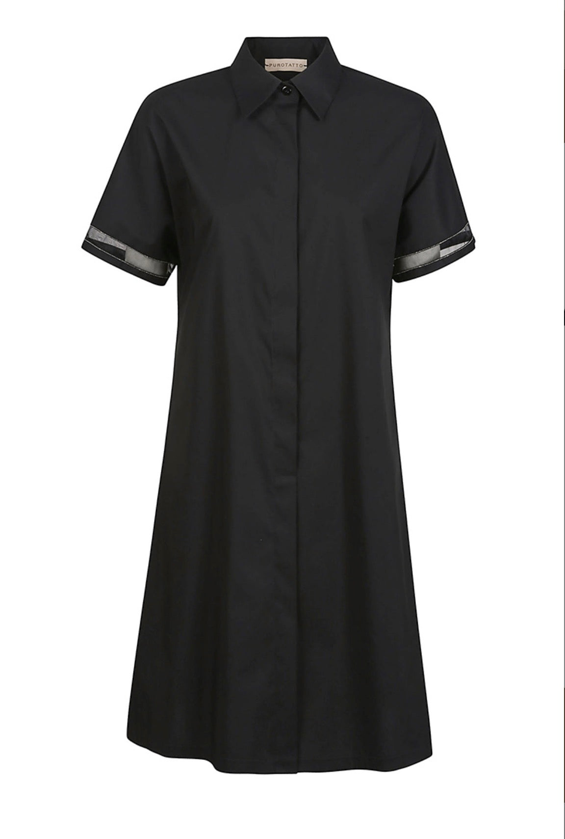 The Mini Black Detailed Sleeve Dress