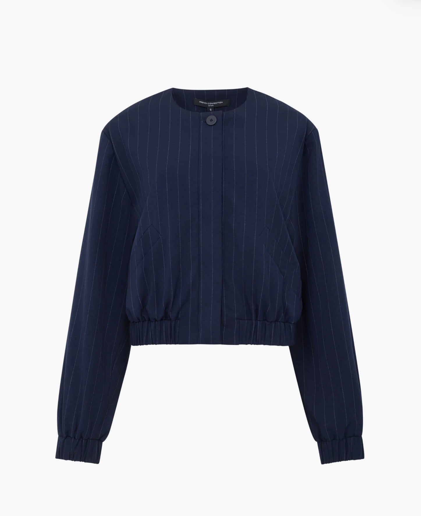 Alia Pinstripe Bomber Jacket