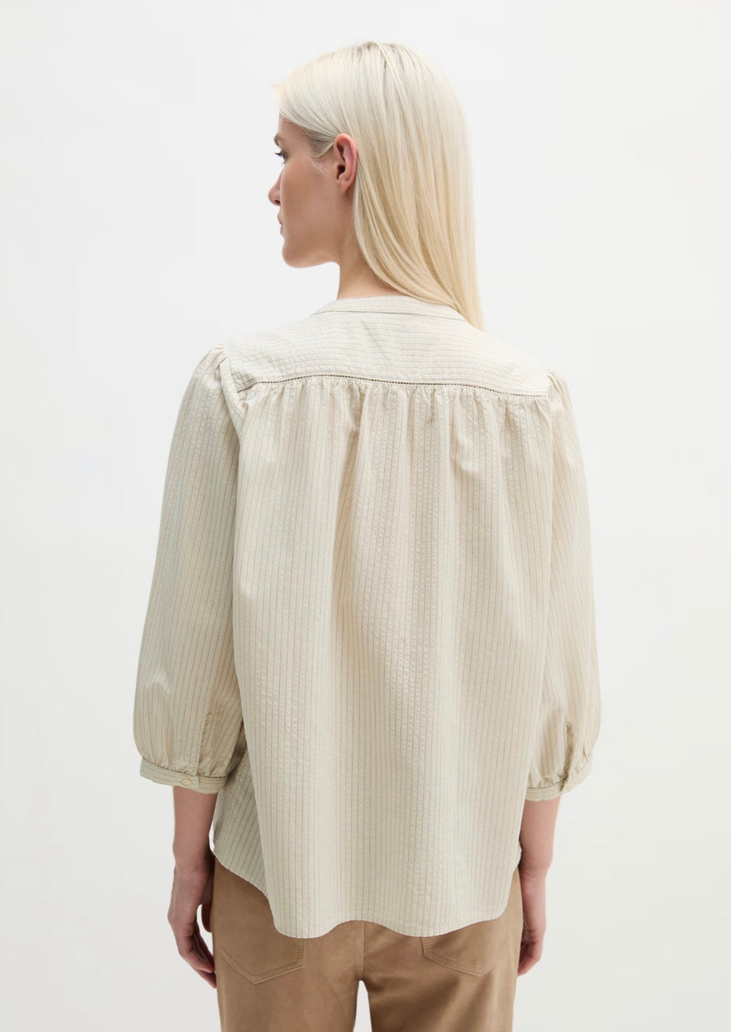 Stripe Taupe Lightweight Blouse