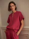 Adria Half-Zip Raspberry Sweat