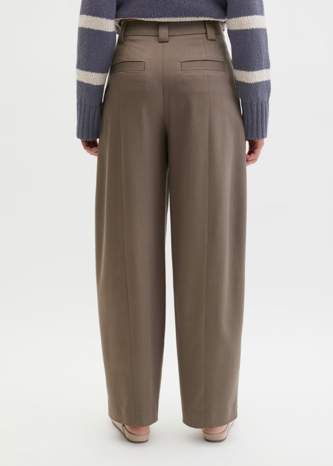 The Street Style Barrel Chalky Brown Trouser