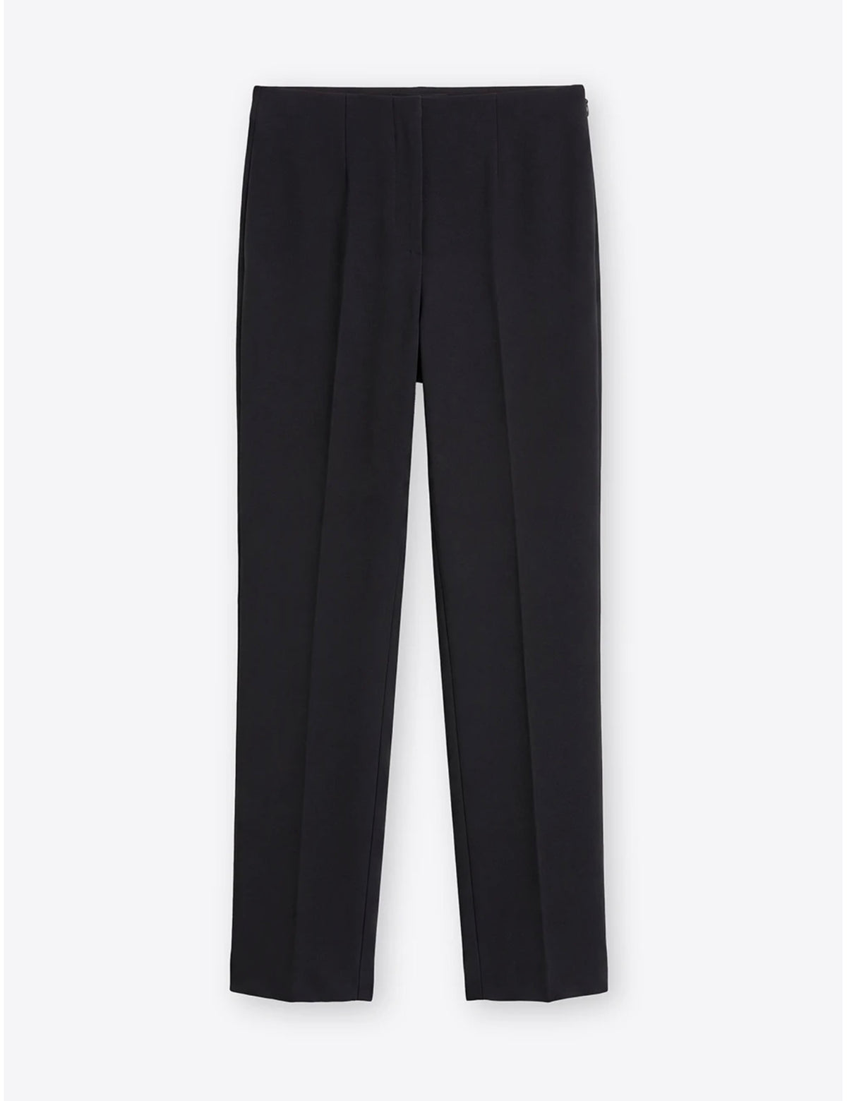 The Pocketless Side Zip Black Trousers
