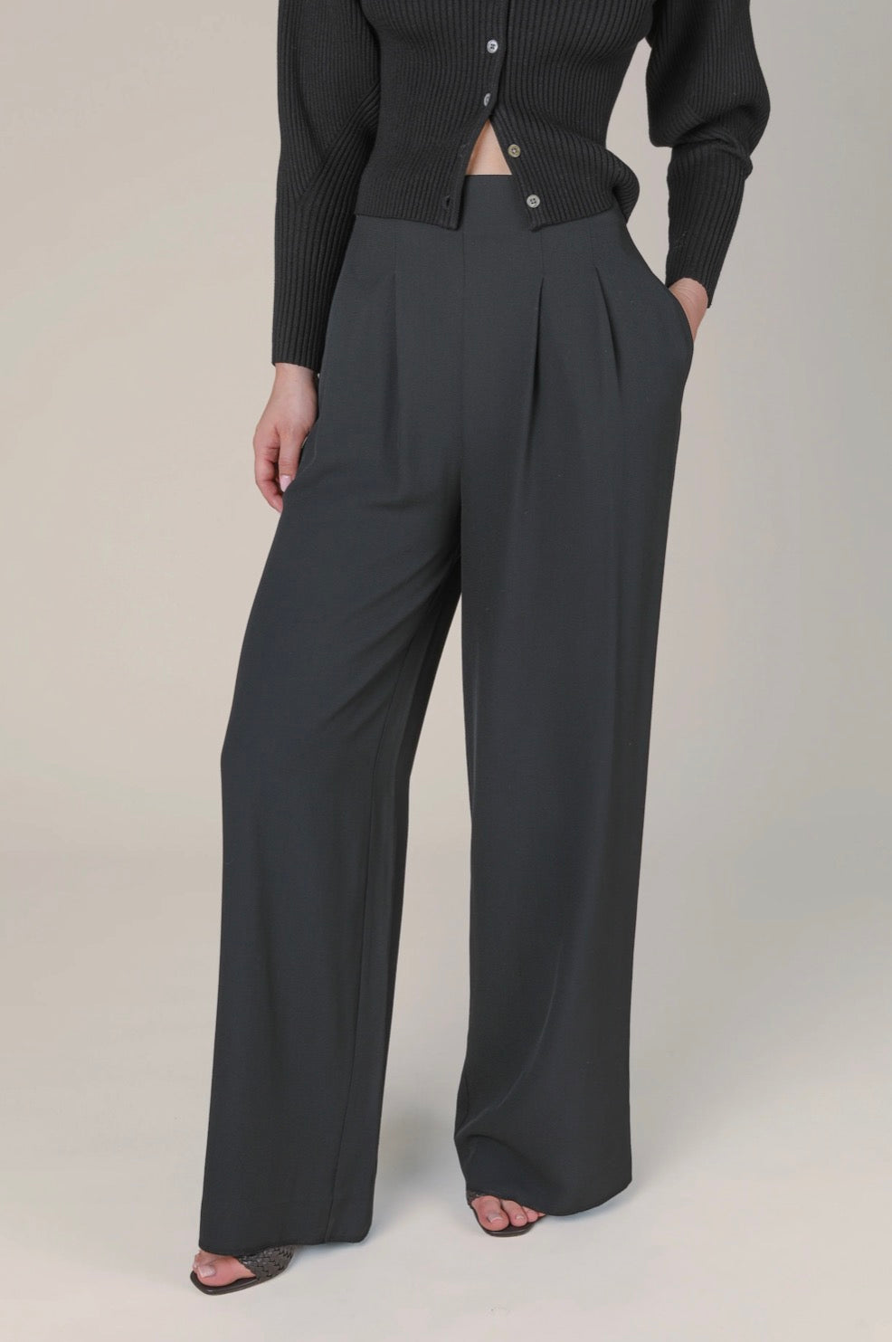 Nellie Black High Waisted Trousers