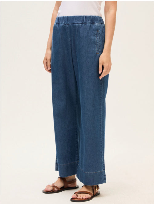 Elasticated Denim Wide Trouser