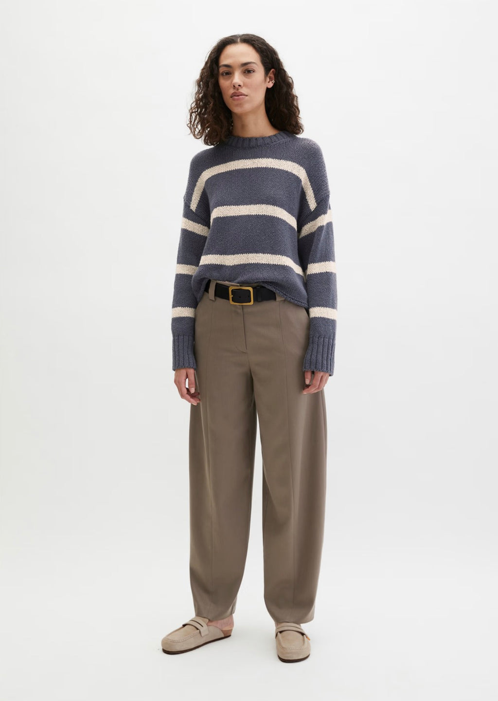 The Street Style Barrel Chalky Brown Trouser