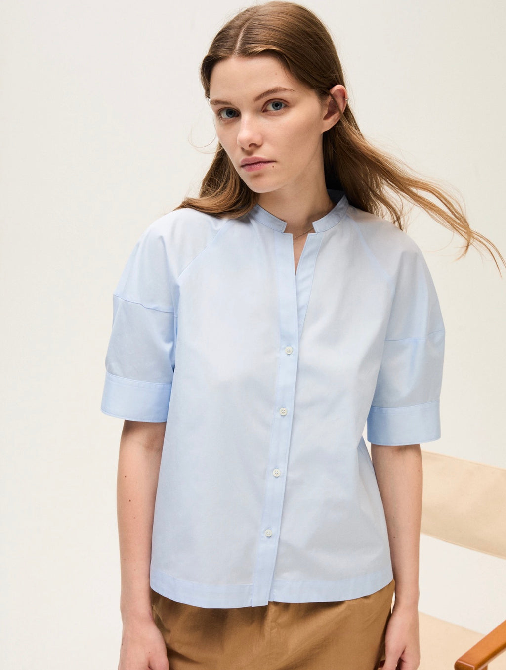 The Baby Blue Balloon Sleeve Blouse