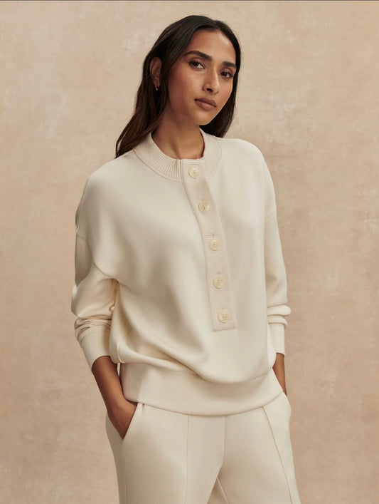 The Reena Button Front Sweat