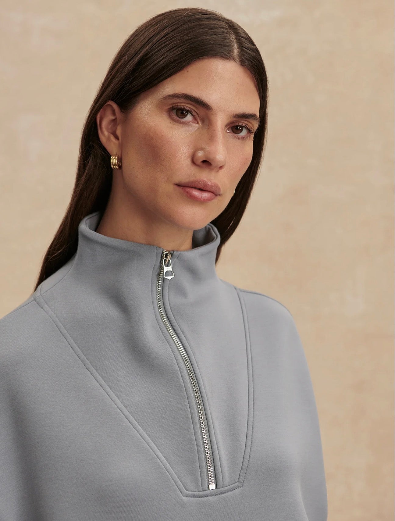 The Hawley Half Zip Wind Blue Sweat