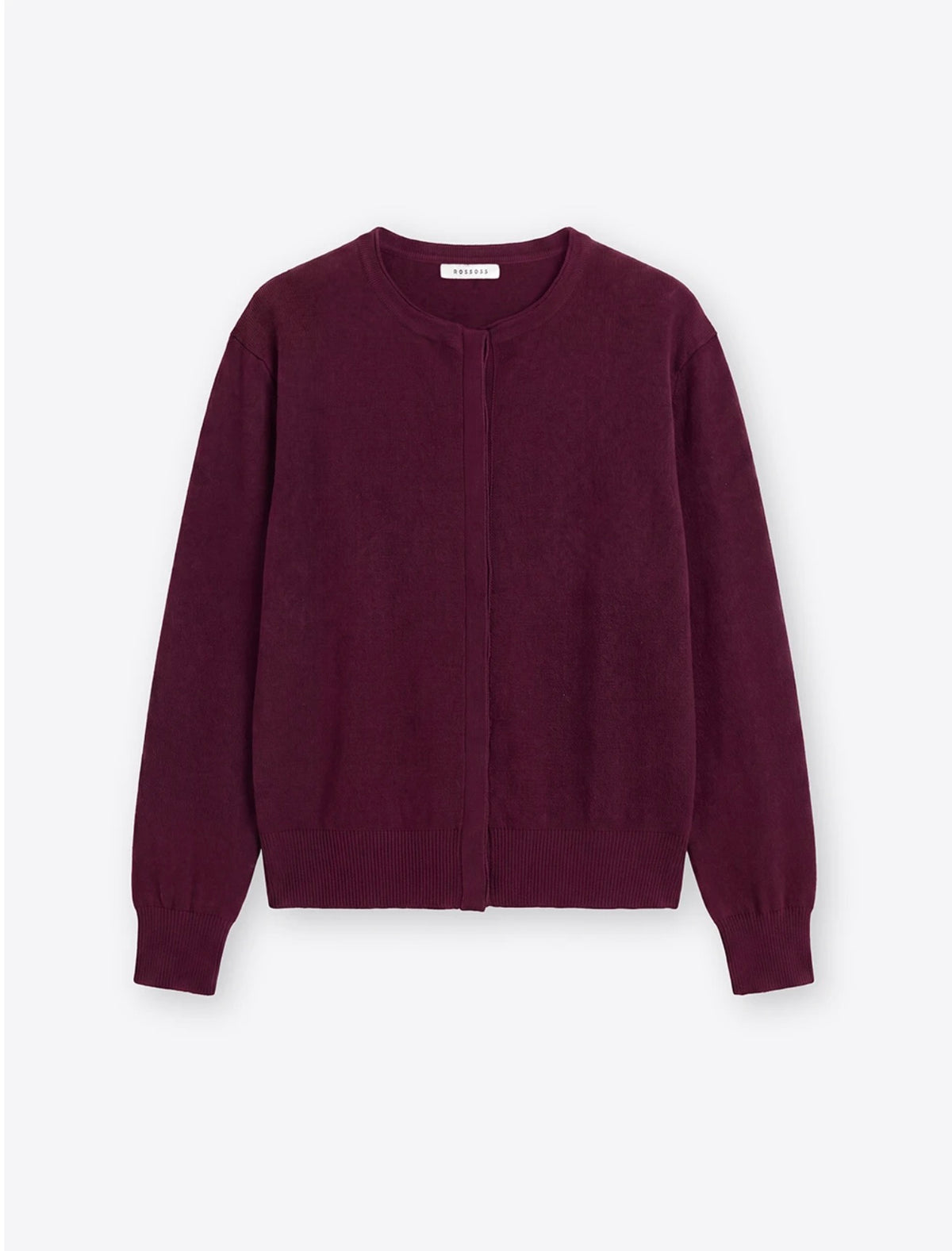Burgundy Cashmere Blend Crew Cardigan