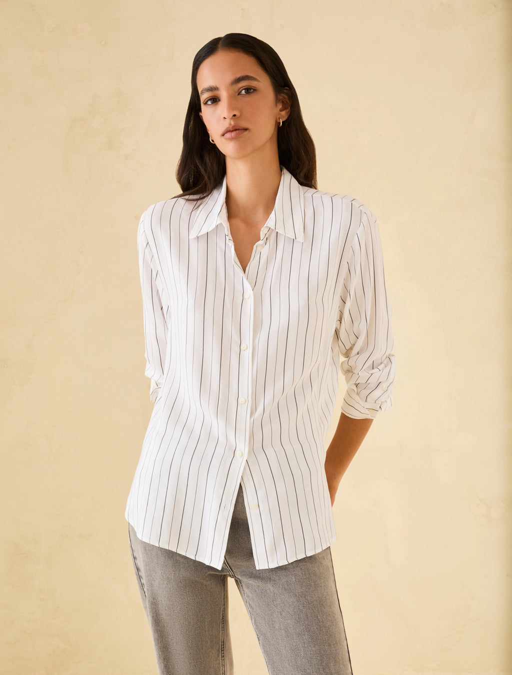 The Stripe Shift White Shirt