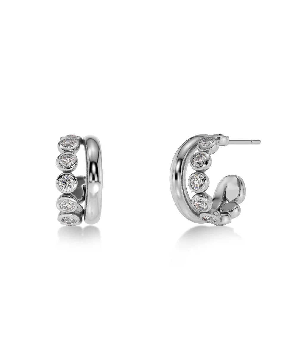 The Grace Silver Small Hoops
