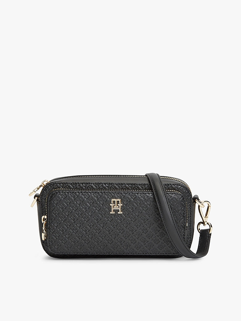 TH Monogram Crossbody Black Camera Bag