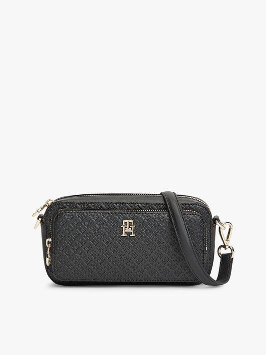 TH Monogram Crossbody Black Camera Bag