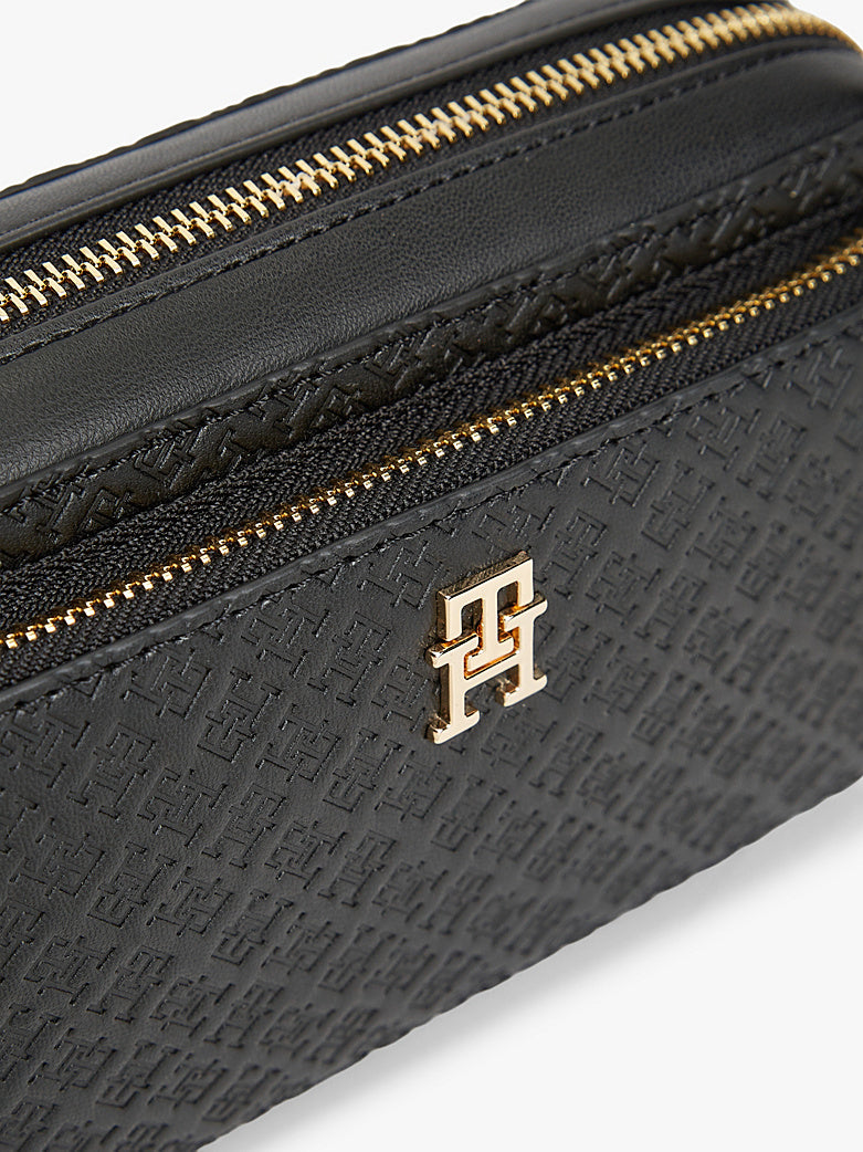 TH Monogram Crossbody Black Camera Bag