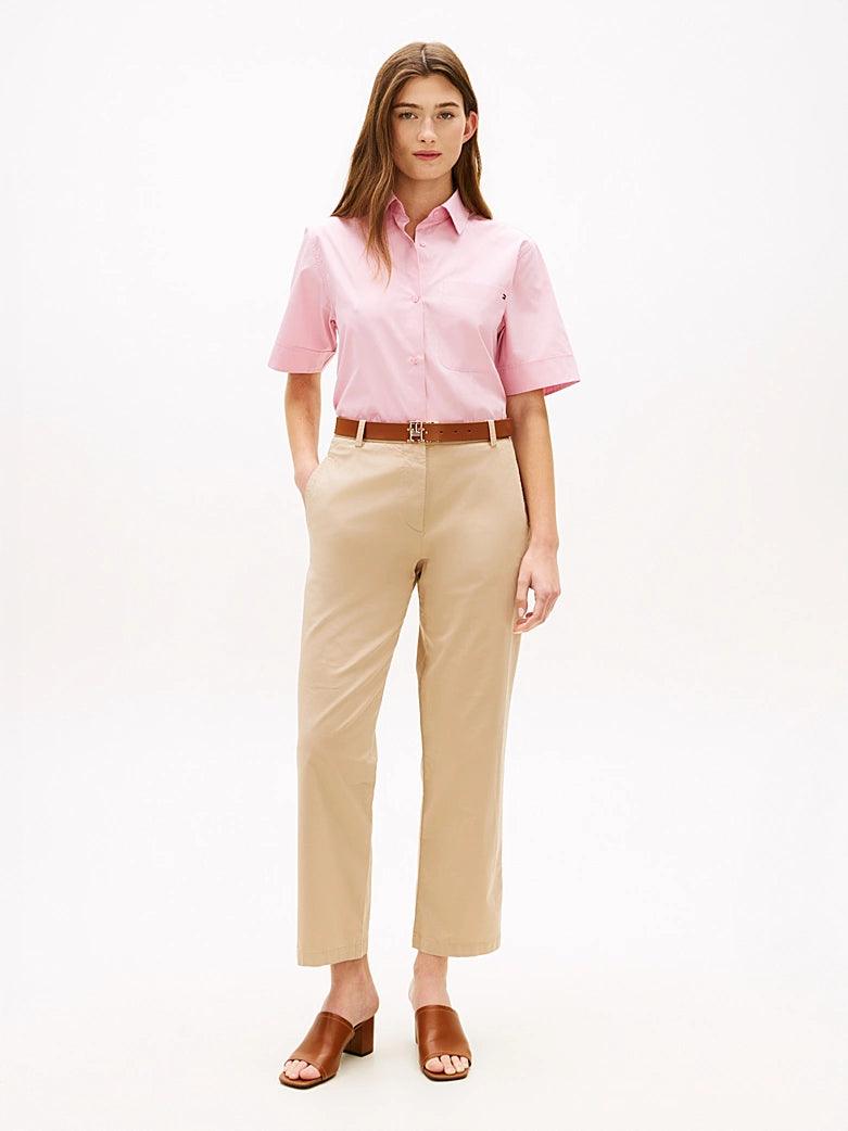 Sand Washed Slim Straight Leg Chinos