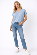 The Bayan V-Neck Baby Blue Knit