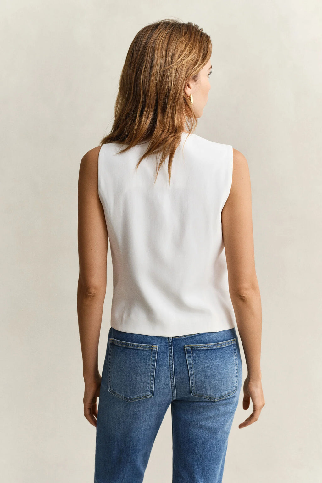 The White Crepe Tailored Waistcoat