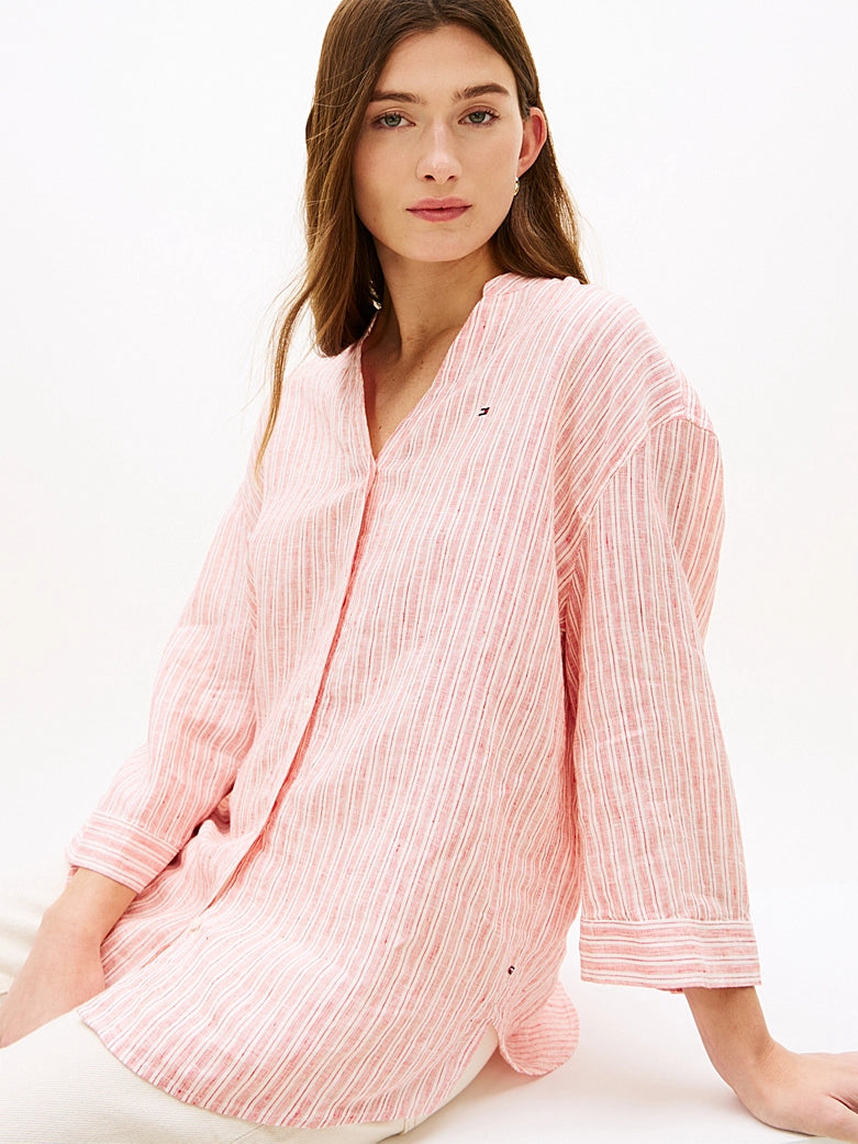Relaxed Fit Pure Linen Half Sleeve Shirt