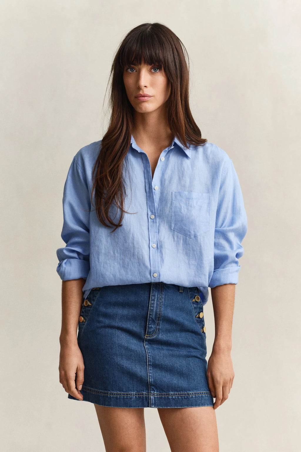 The Relaxed Linen Blue Shirt