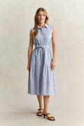 The Sleeveless Stripe Cotton Dress