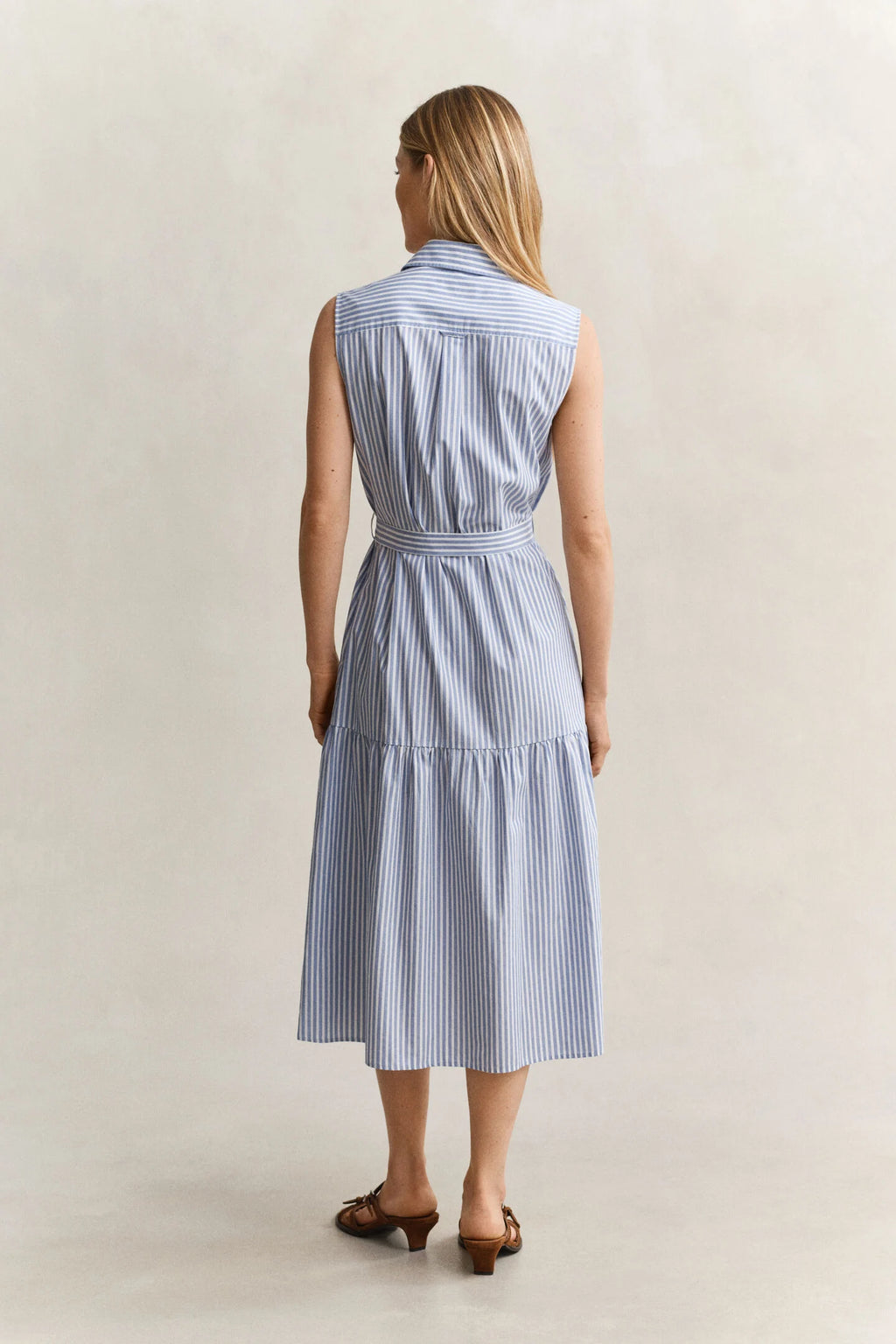 The Sleeveless Stripe Cotton Dress