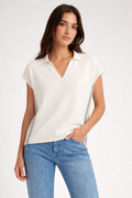 The Cream Sleeveless Collared Top