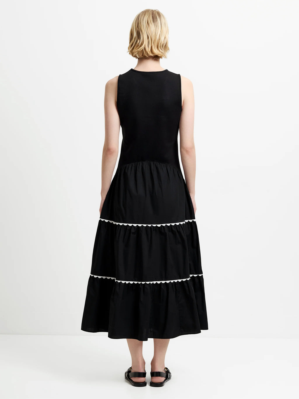 Kaylie Jia Mix Ric Rac Midi Dress