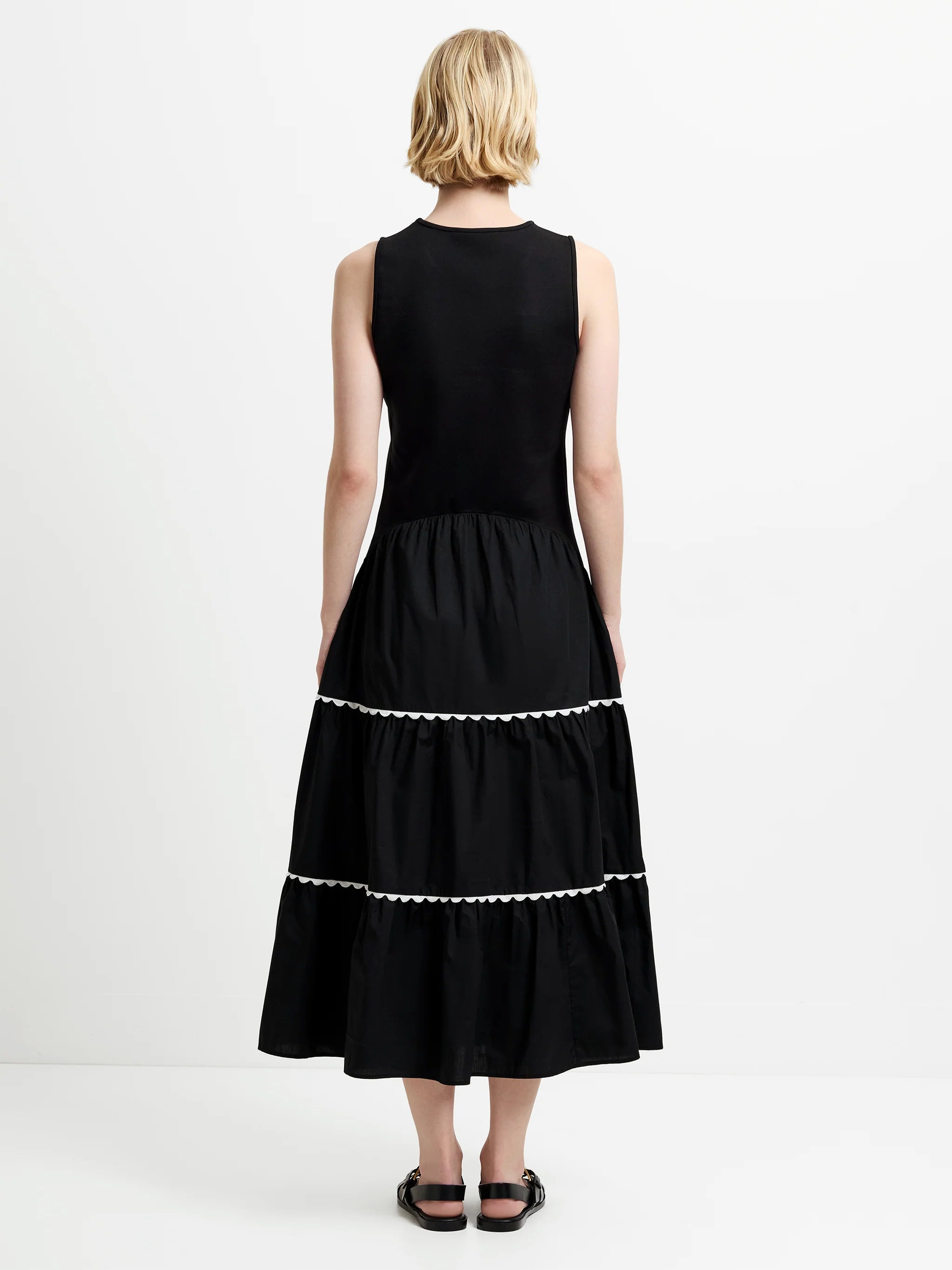 Kaylie Jia Mix Ric Rac Midi Dress