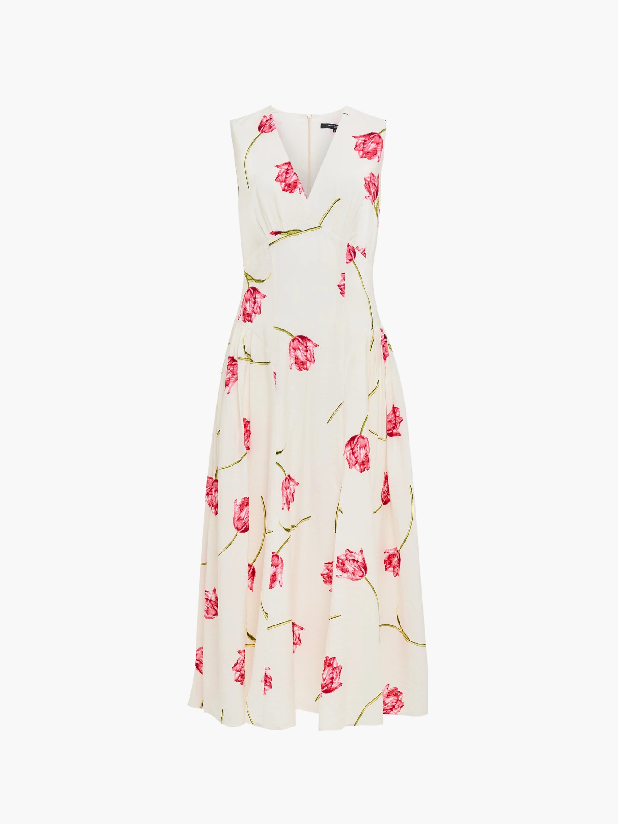 Cressida V Neck Drape Floral Midi Dress
