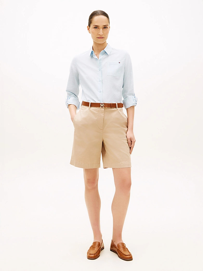 Washed Beige Regular Chino Shorts