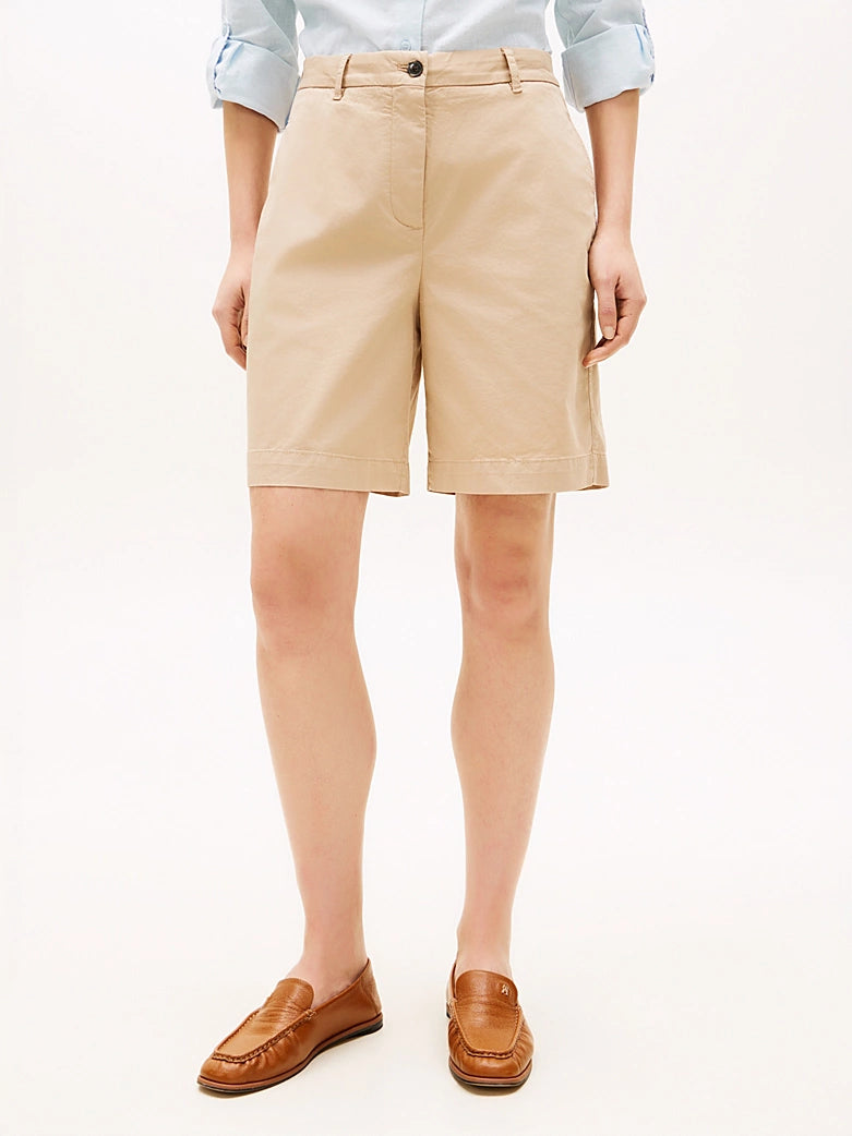 Washed Beige Regular Chino Shorts