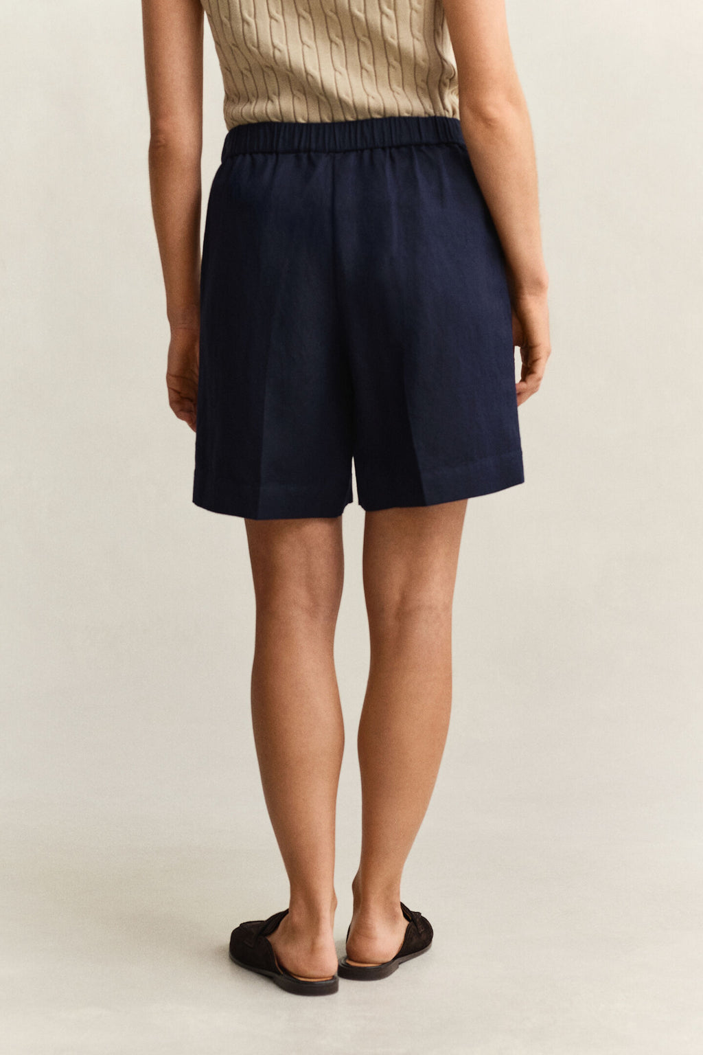 The Navy Linen Blend Shorts