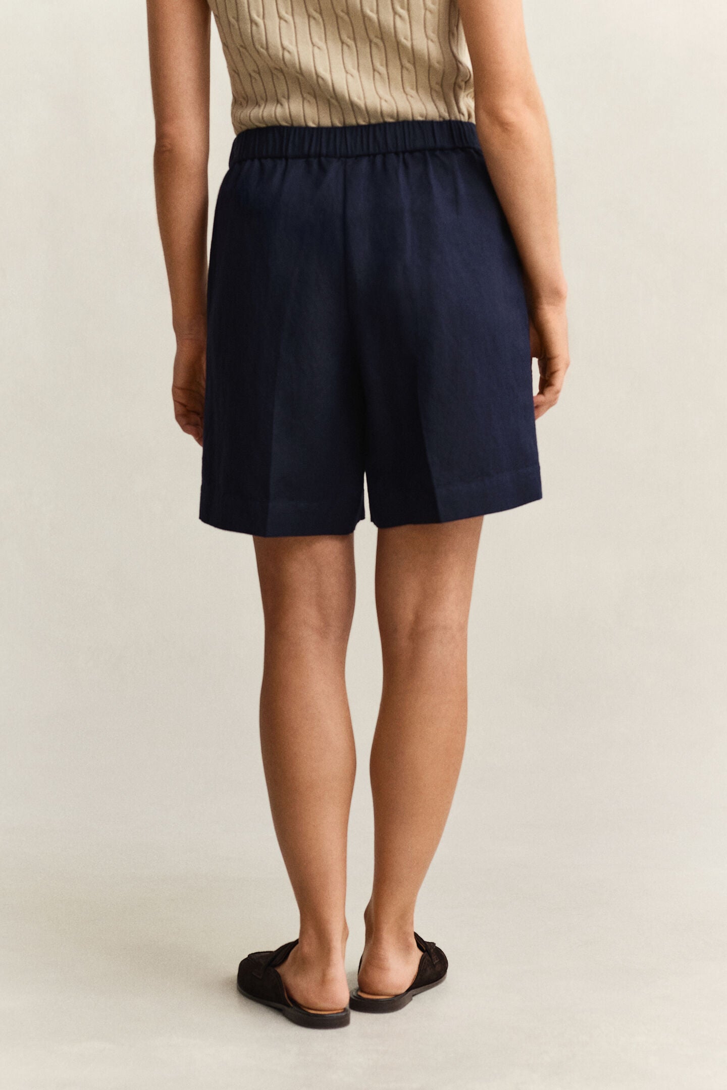 The Navy Linen Blend Shorts