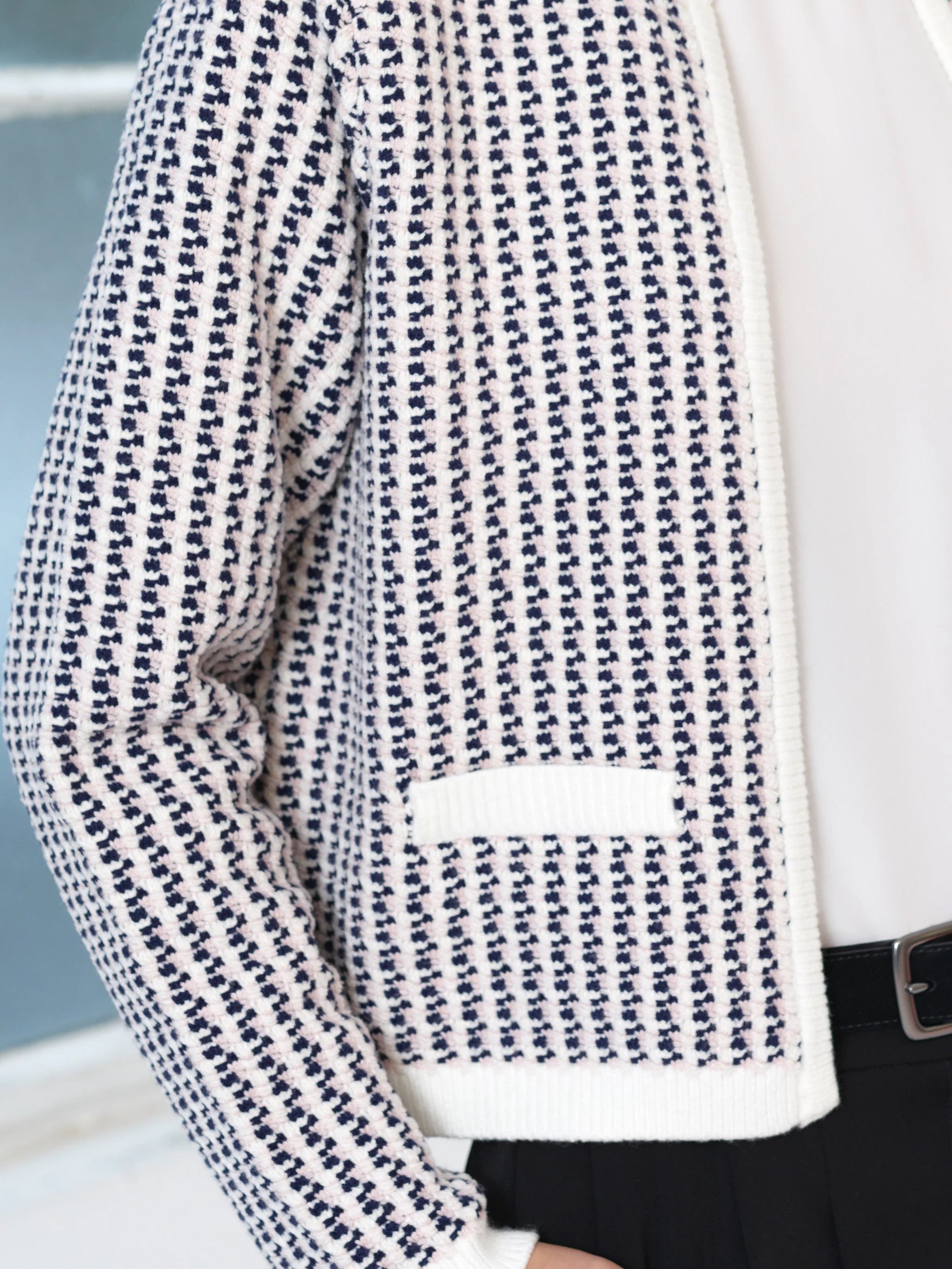 The Noar Pink Cream Open Cardigan