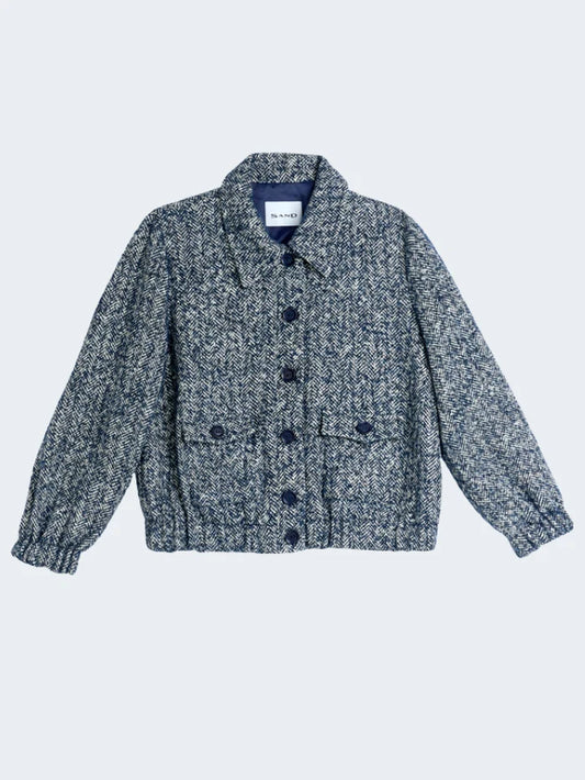 Denim Blue Herringbone Jacket