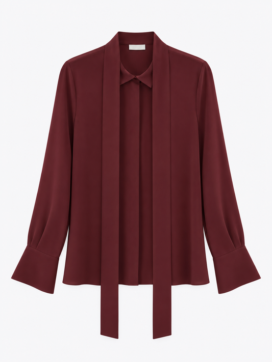 The Burgundy Tie Bow Blouse